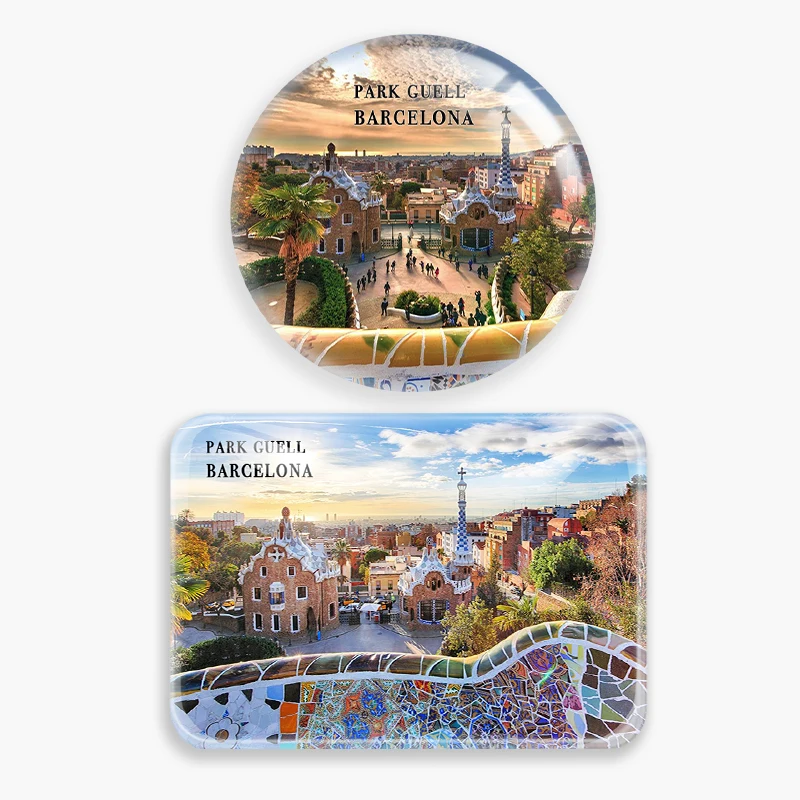 Магнит на холодильник Барселона стеклянные магнитные наклейки