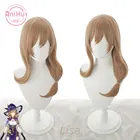 Anihutлиза косплей парик Genshin ударопрочный Косплей коричневые термостойкие синтетические волосы Лиза Хэллоуин косплей
