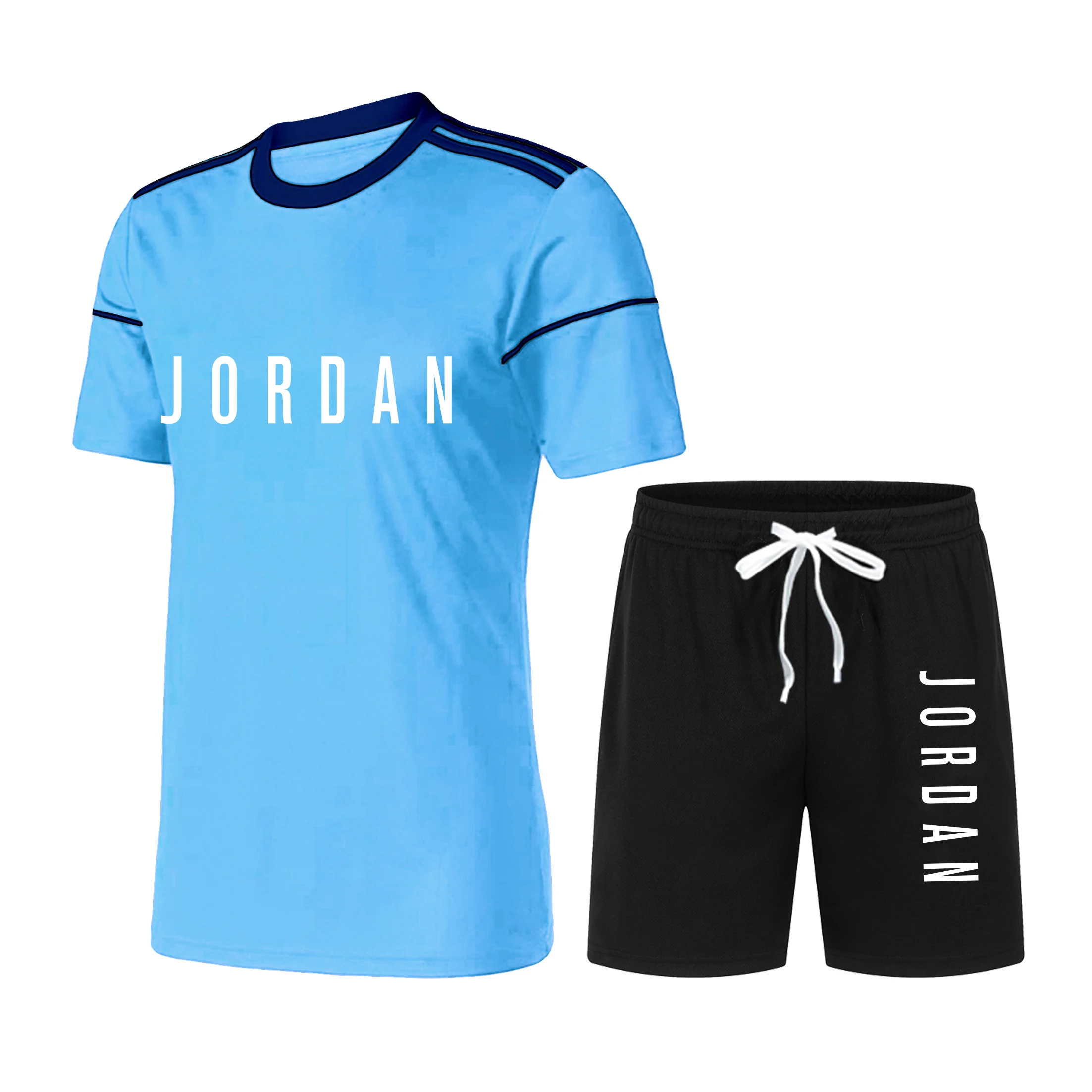 

2021 summer daily casual men's T-shirt + shorts suit running sportswear men's outdoor fitness jogging suit men
