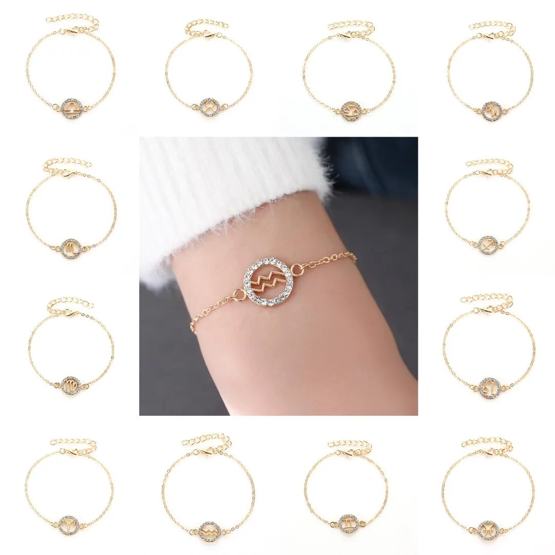 12 Созвездие зодиака браслет для женщин Прекрасный со знаком Овен простой