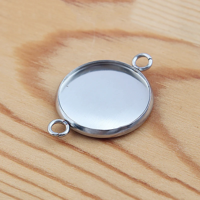 

10pcs Base Blank Bezel Trays Settings Bracelet Earring Connector Fit 12-25mm Cabochons Cameo Diy Jewelry Findings