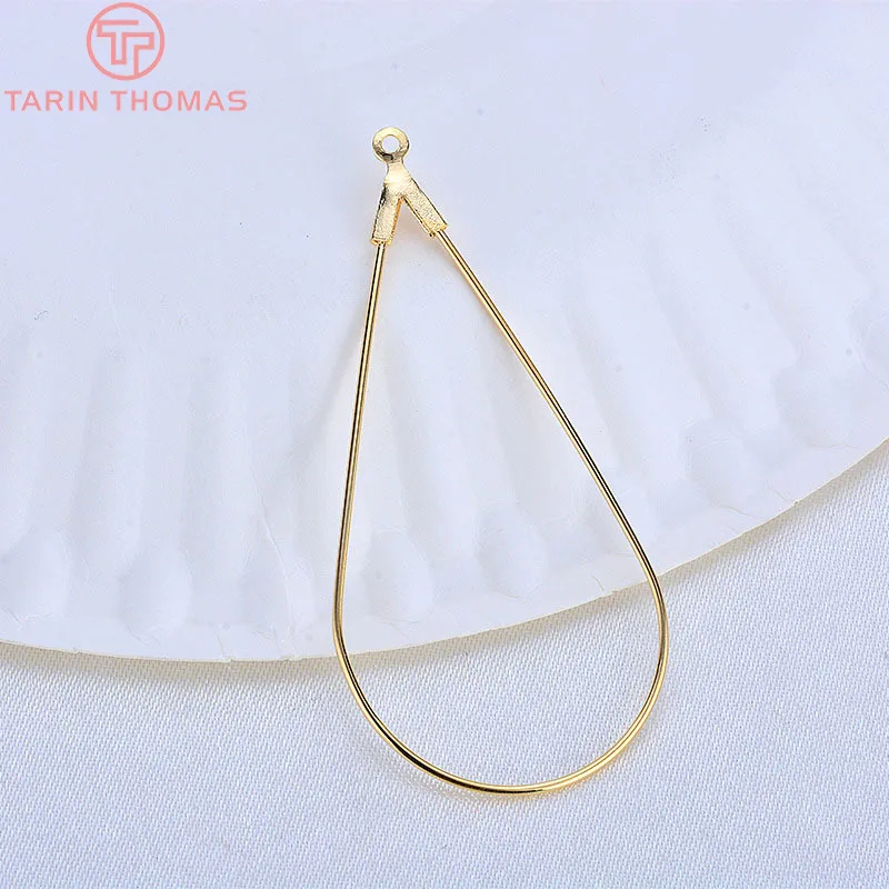 Латунные серьги подвески с покрытием 24 каратным золотом 20 шт. 45x24 мм|Подвески| |