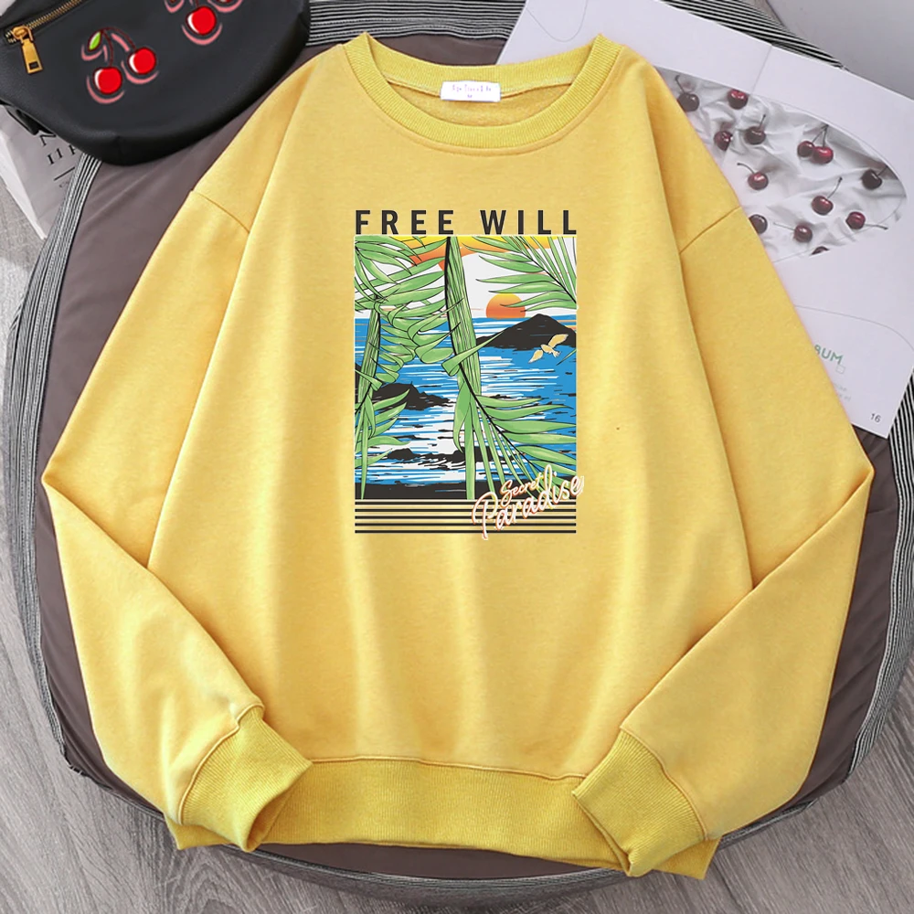 

Женские толстовки с принтом Free Will, Флисовая теплая толстовка в стиле хип-хоп, модная Повседневная стильная толстовка, осенние женские толст...