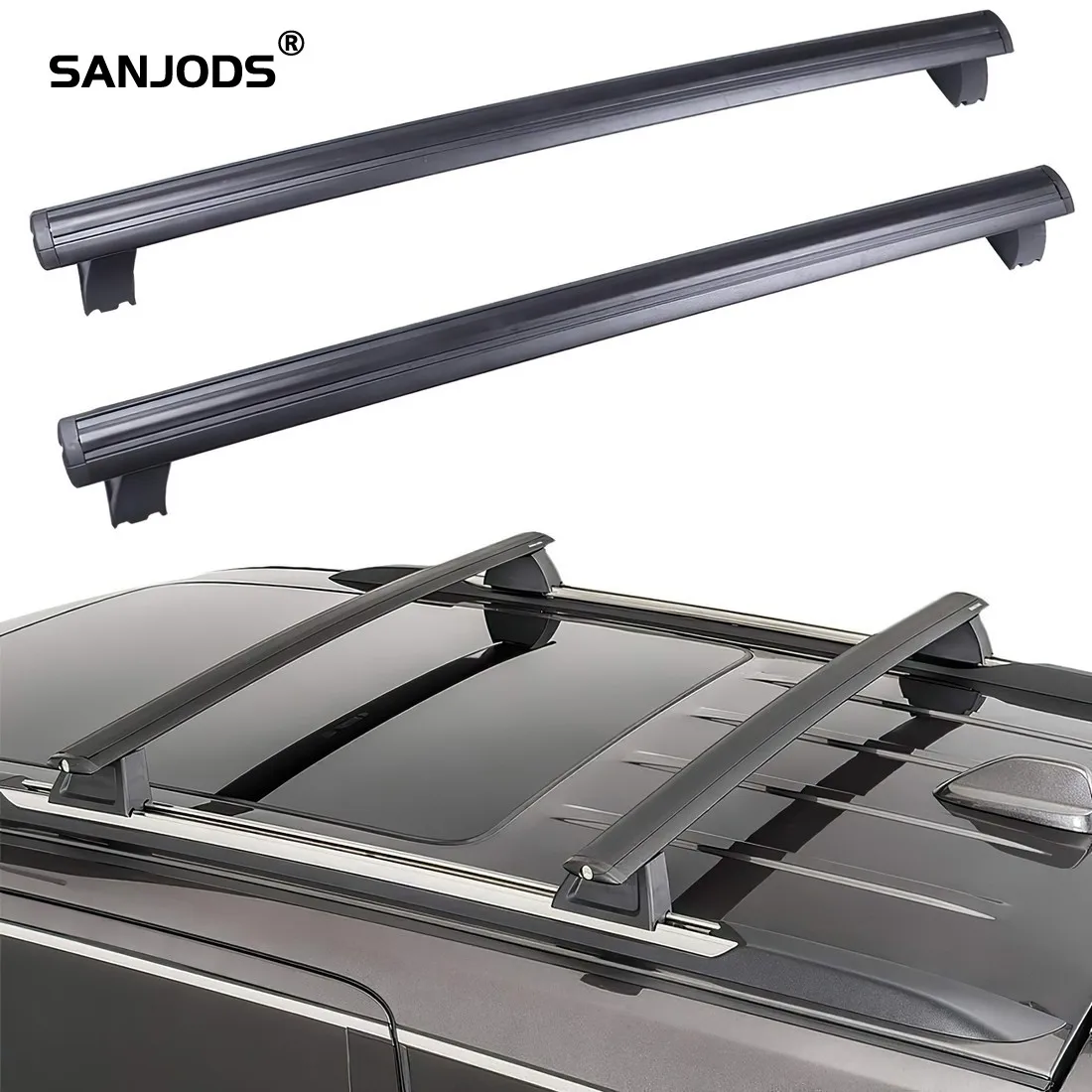 

SANJODS Roof Rails For Cars Crossbars Roof Racks Luggage Racks Replacement For 2011-2021 Jeep Grand Cherokee