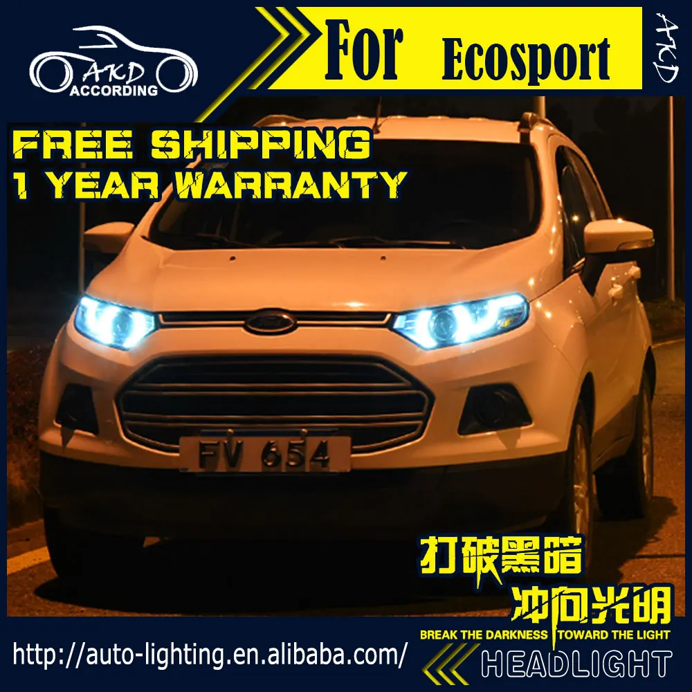 AKD автостайлинг фары в сборе для Ford Ecosport светодиодный ные 2014 сонар DRL H7 D2H Hid опция