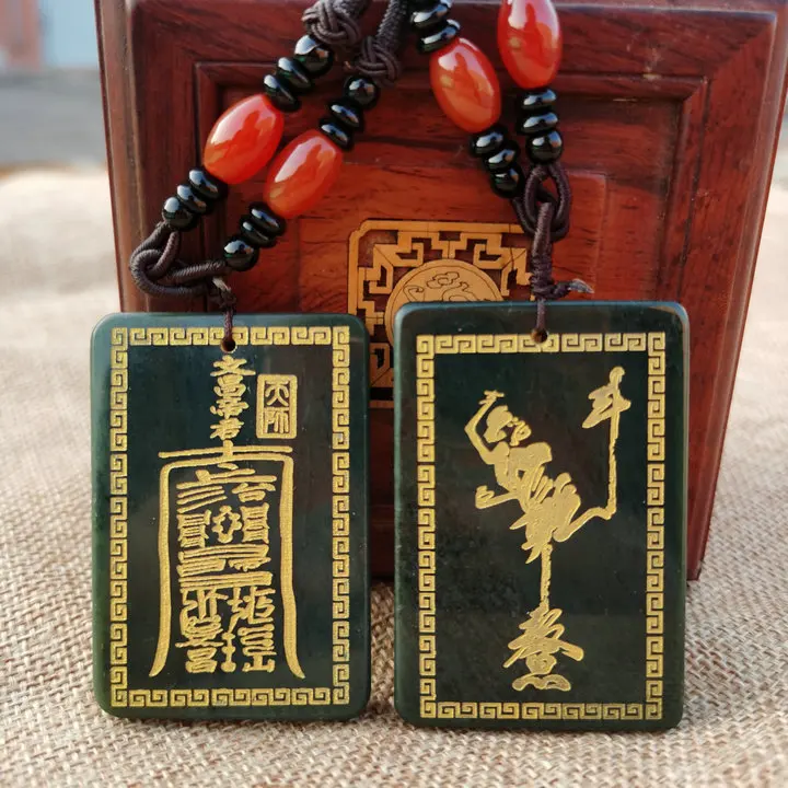 Кулон Taoist, подвеска с изображением пяти гор, хэтийский нефрит, ожерелье с кулоном из зеленого нефрита, чачаньчан Kuixing Кулон Taoist, подвеска с изображением пяти гор, хэтийский нефрит, ожерелье с кулоном из зеленого нефрита, чачаньчан Kuixing