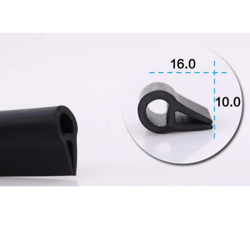 10x16mm 1 метр u-канал Автомобильная дверь, окно, край, защита, резиновая уплотнительная полоса, уплотнительная полоса, стекло, край, отделка, душевая уплотнение для стеклянной двери, прокладки - Цвет: 10x16mm
