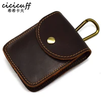 genuine leather belt keys organizer cigarette case waist hanging coin storage bag crazy horse leather card case car key wallet