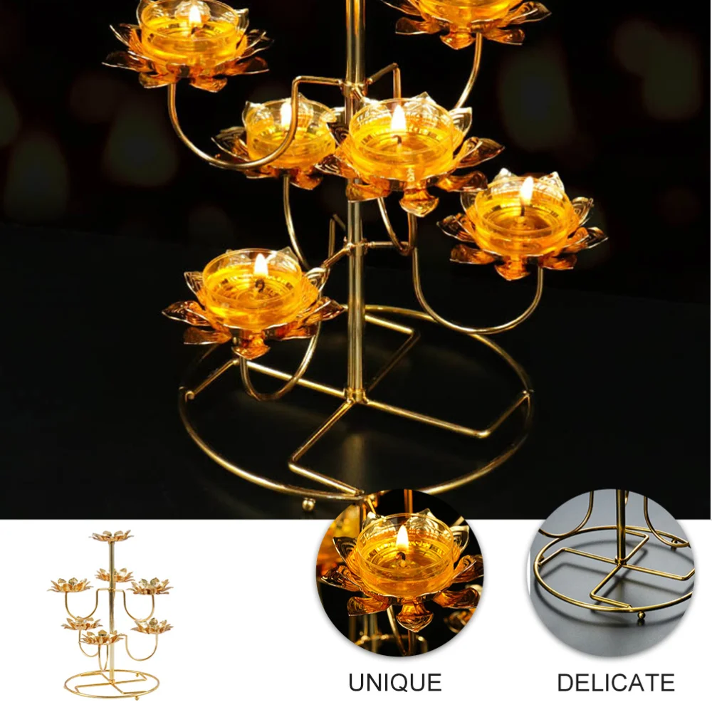 

1Pc Candle Holder Lotus Candle Rack Buddhism Temple Craft Ornaments
