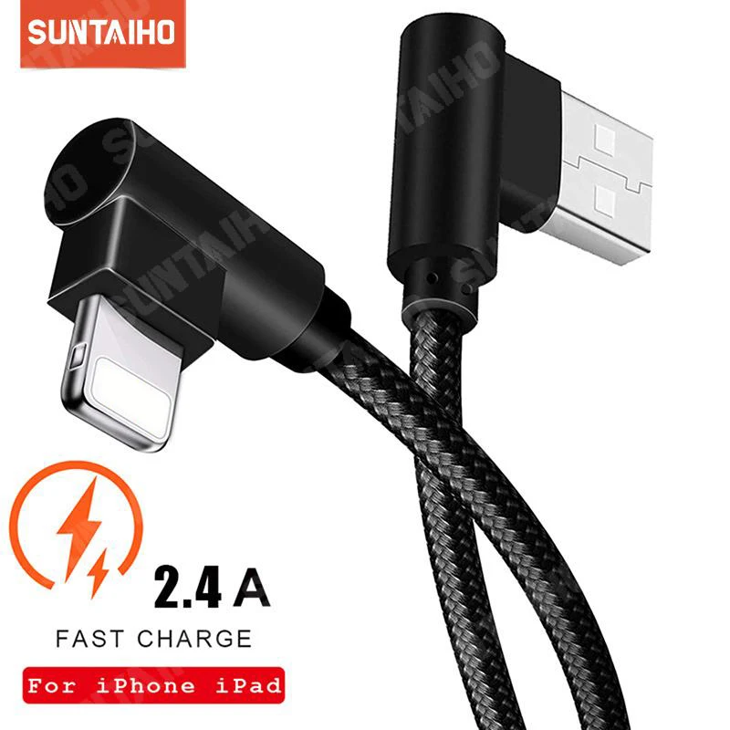 1M 2M 3M USB кабель с углом 90 градусов зарядного устройства Быстрый зарядный для