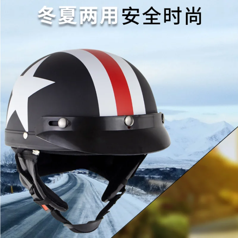 Мотоциклетный шлем на половину лица винтажные Ретро cascos para moto Scooter Cruiser|Шлемы| |