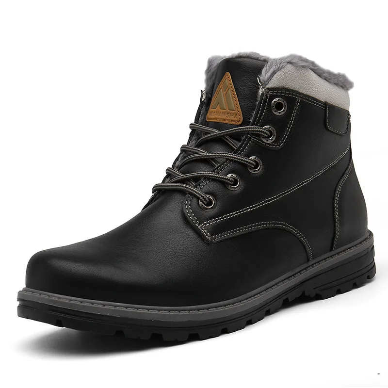 Christmas Winter Shoes Snow Boots Men Leather Ankle Boy Work Male Warm Fur Flat Platform Booties Zapatos Tenis | Обувь