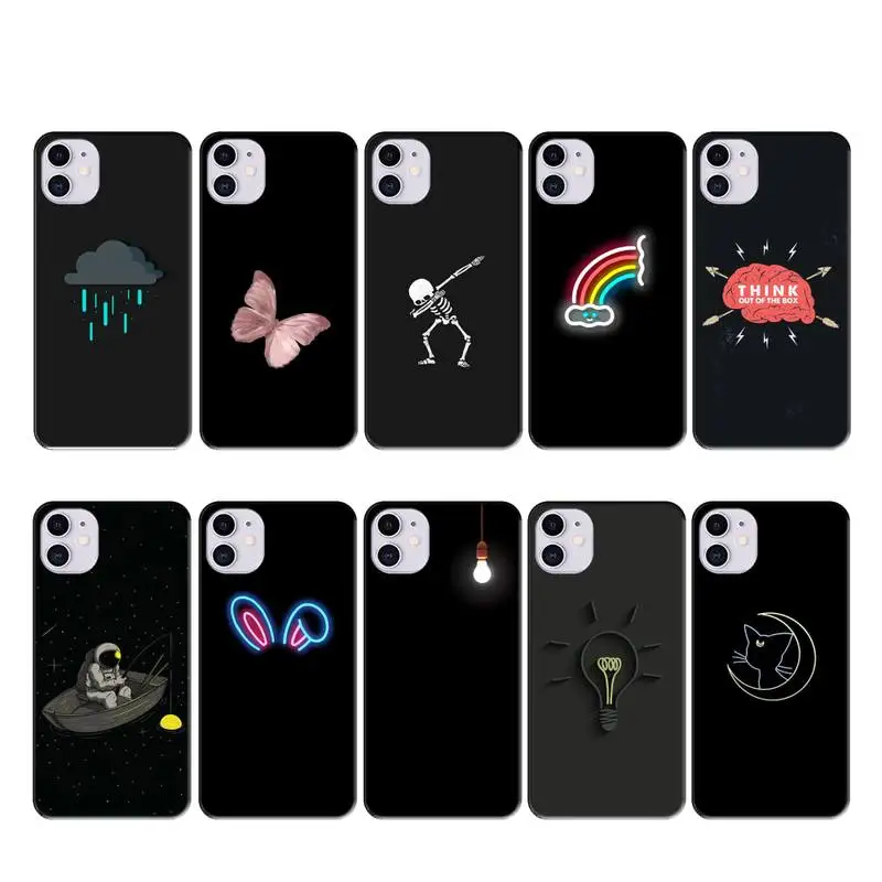 Ivits чистый черный чехол coque fundas для iphone 11 PRO MAX X XS XR 4S 5S 6S 7 8 PLUS SE 2020