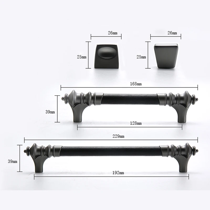 

European style cabinet drawer cabinet leather leather handle handle modern simple cabinet wardrobe door leather handle
