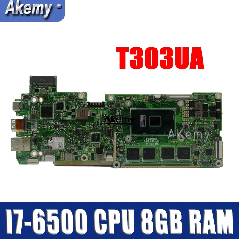 Фото T303UA материнская плата с I7-6500 CPU 8 Гб RAM для For Asus T303 T303U ноутбука 100% протестированная