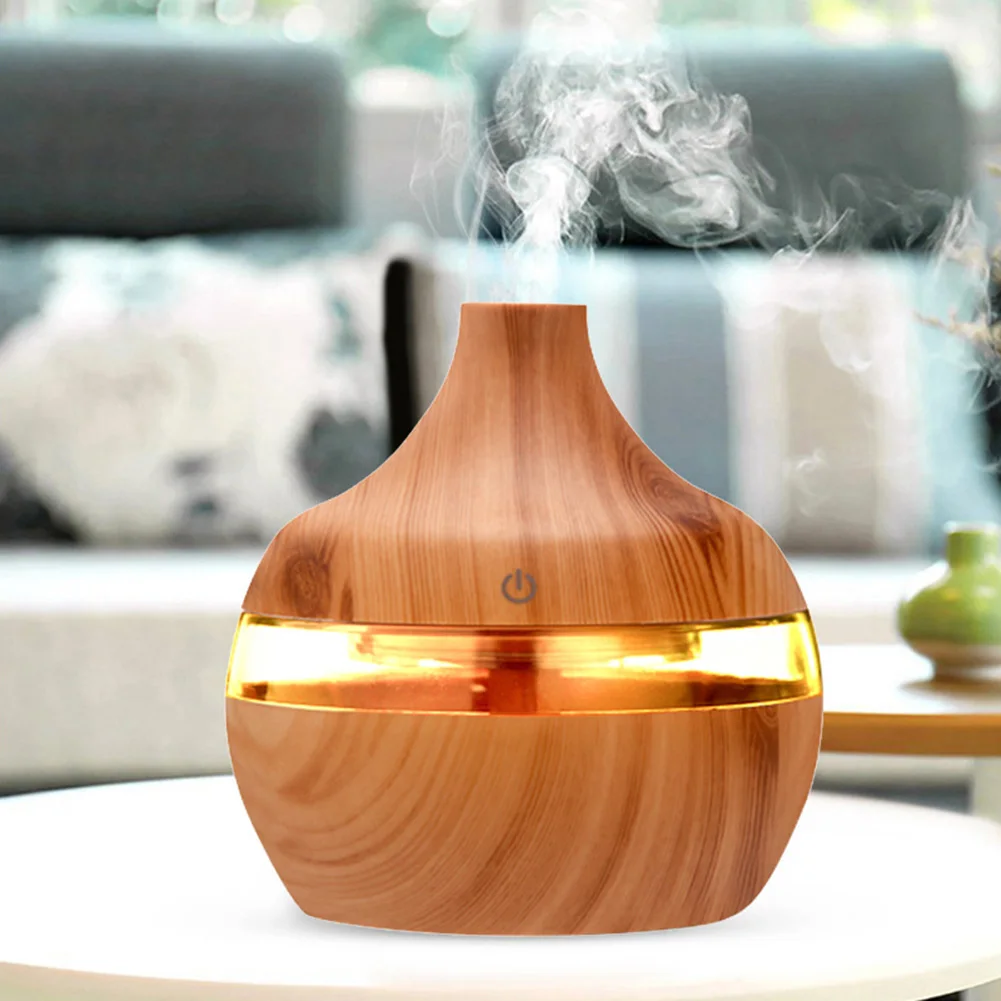 

Electric Air Humidifier Aroma Diffuser Wood Ultrasonic 300ML Air Humidifier Essential Oil Aromatherapy Cool Mist Maker For Home