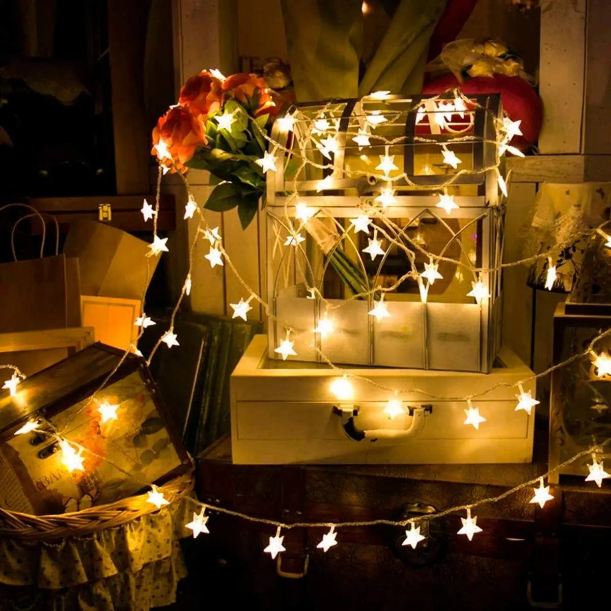 

1M 3M Star LED Room Decor Holiday Festoon LED Light 3AA Battery Indoor Christmas Lights for Home Wedding Decoration Fairy Lights