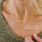 EManco, 2 шт., ожерелье из нержавеющей стали 316L для женщин, минималистичный бар ожерелье с подвеской простое, кружевная цепочка, колье, ожерелье, ювелирные изделия