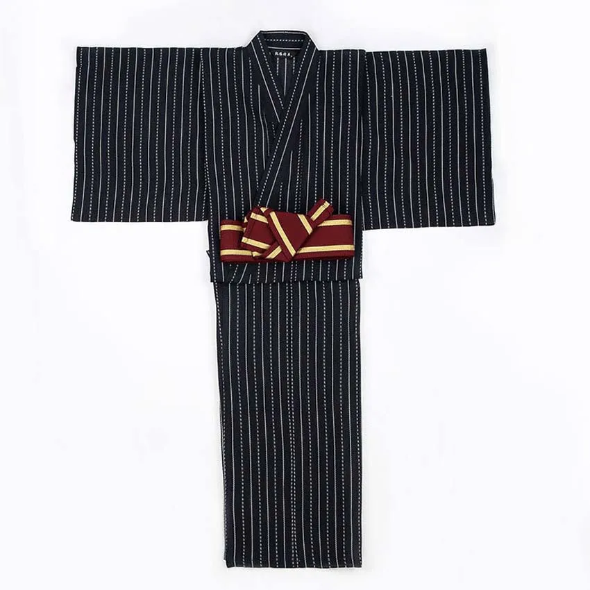 Кимоно мужское традиционное в японском стиле юката пояс Оби винтажные украшения