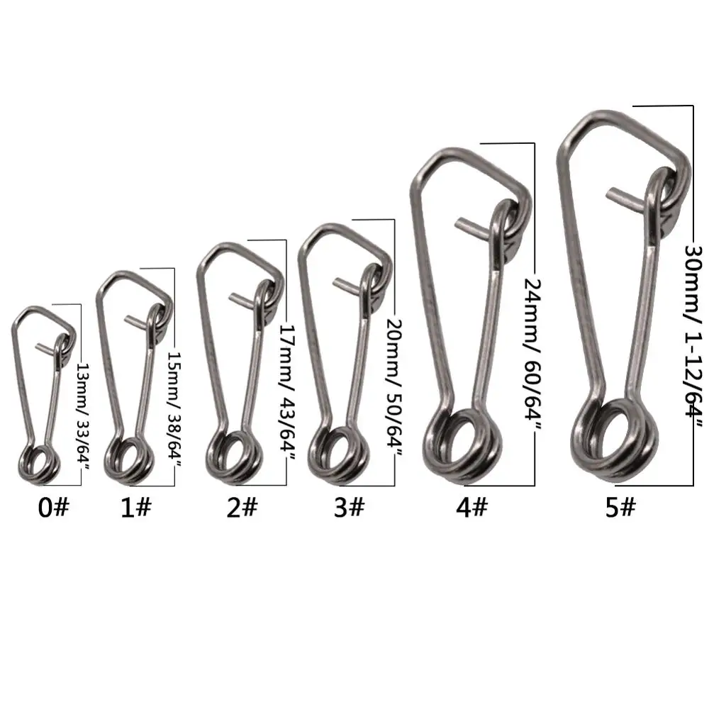 50-100pcs/Box Stainless Steel Swivel Fishing Snap Clip Hook Connector Rolling Rive Accessories Fish Tool | Спорт и развлечения