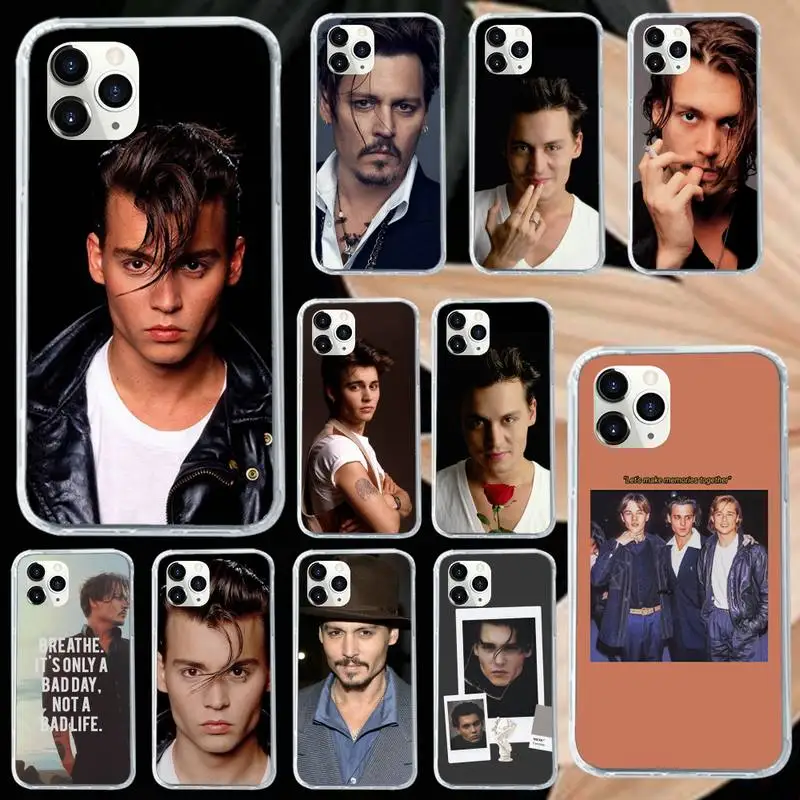 

Johnny depp American actors Phone Case Transparent soft For iphone 5 5s 5c se 6 6s 7 8 11 12 plus mini x xs xr pro max
