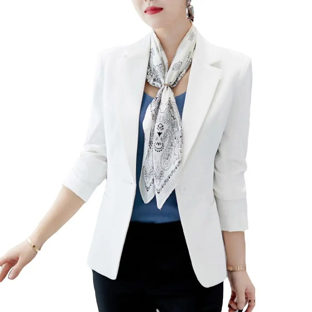 

Fashion Women Blazer One Button Solid Color Lapel Blazers Long Sleeve Slim Office Jackets Blazer Mujer Coat Suit пиджак женский