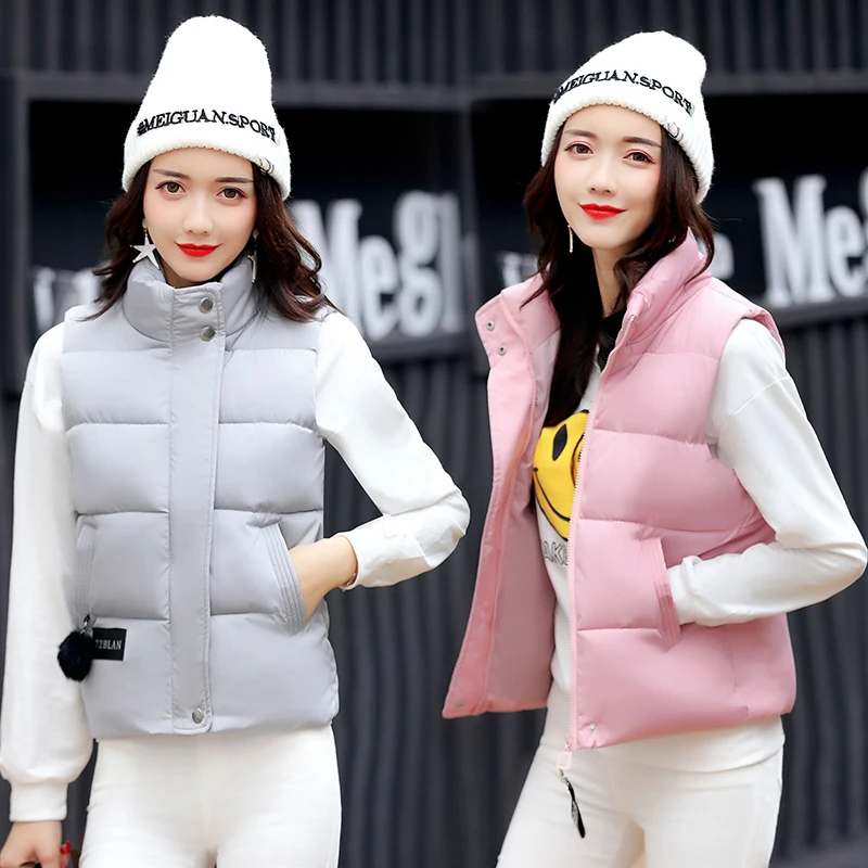 Новинка 2017 Женский пуховой жилет с меховым помпоном хлопковая куртка женский