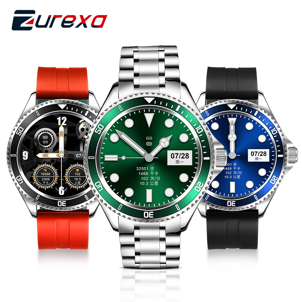 

Zurexa Smart Watch Men Women Bluetooth Call Color Screen Smartwatch Activity Tracker Steel Round Smart Clock For Android IOS