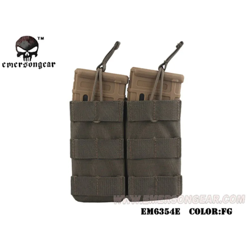 FG Emersongear Тактический Двойной 556 маг мешок M4 AR AK FAMAS модульный Открытый верх Molle лямки модульная сумка для пейнтбола страйкбола - Цвет: FG