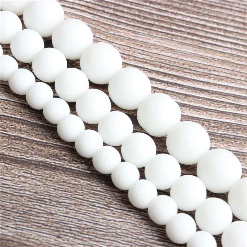 Модные Натуральный камень с тусклой полировкой матовый белый нефрит круглые
