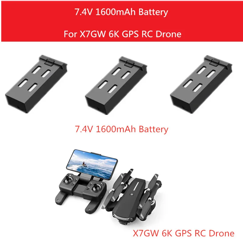 Dron X7GW 6K GPS WIFI FPV RC 7,4 V 1600mAh bater&iacute;a X7GW, accesorios para Drones-0