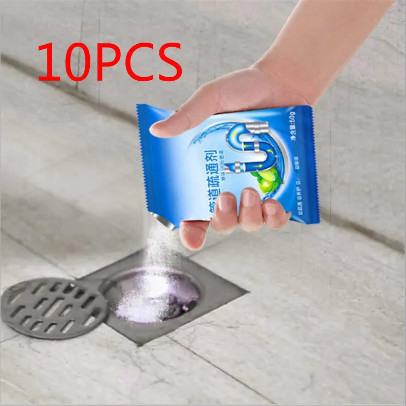 10PCS Household drain cleaner deodorant kitchen toilet bathtub sewer cleaning powder Pipe dredging tool Prevent blockage