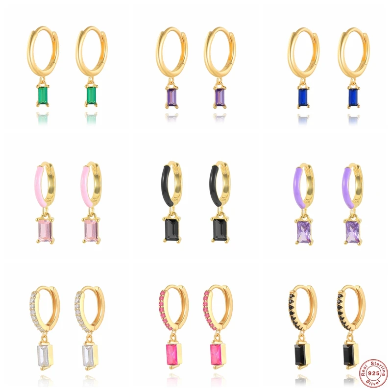 

Серьги-кольца женские из серебра 925 пробы с французским хлебом и эмалью