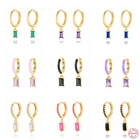 Серьги-кольца женские из серебра 925 пробы с французским хлебом и эмалью