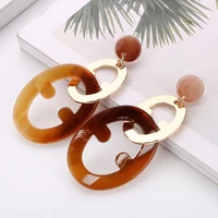 2021 new fashion acrylic chain earrings for women 5 colors dangle drop earrings