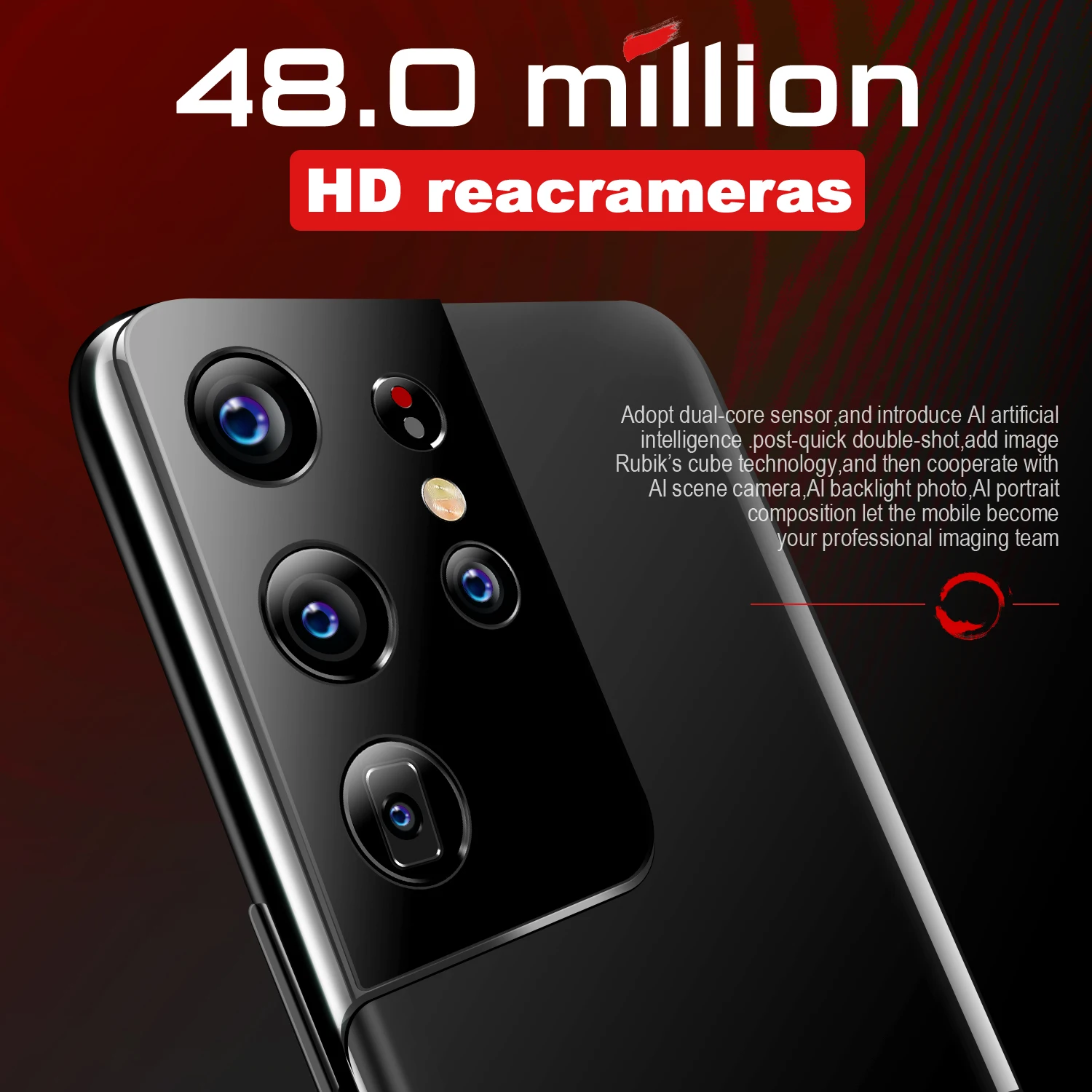 S21 Ultra-Tel&eacute;fono M&oacute;vil Inteligente, smartphone con pantalla de 7,3 pulgadas, 24 + 48MP, Android 10 Core, MTK6889, SIM Dual, 4G, LTE, 5G, 6800mAh-2