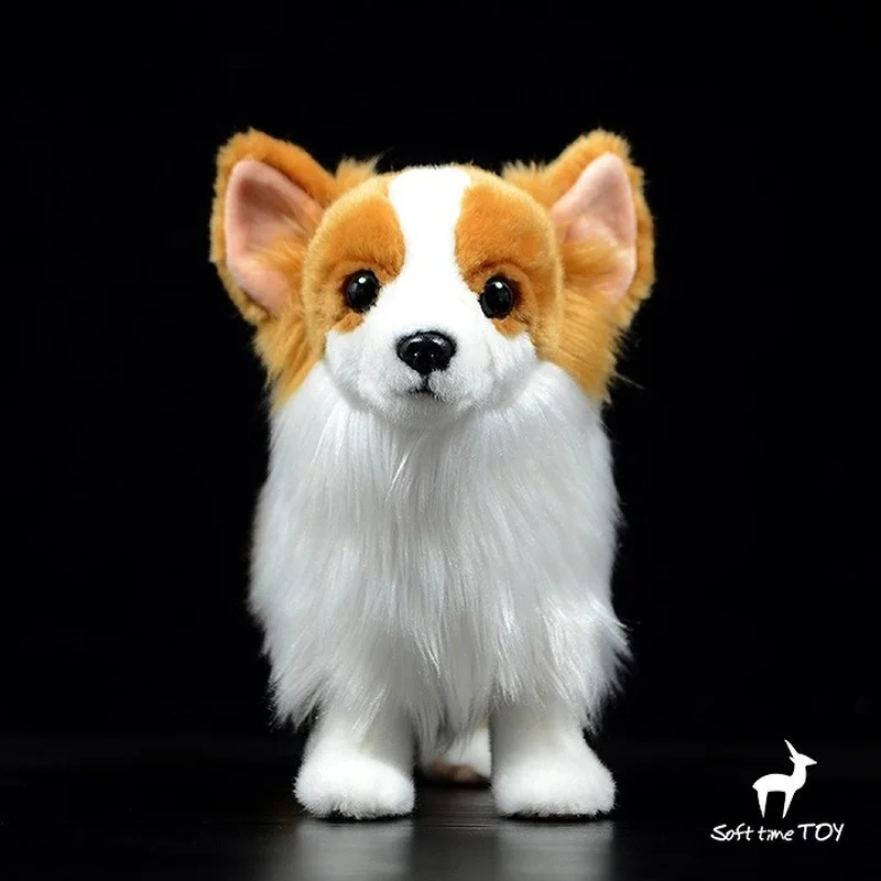 28CM Long Simulation Pomeranian Stuffed Animal Cute DOG Plush Toys Kawaii Dolls for Audlt Kids Boys Girls Gift