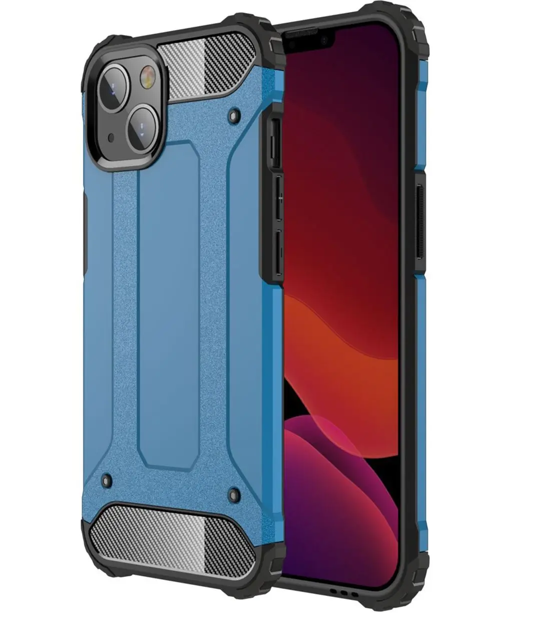 

Phone Case For iPhone 11 12 13 Pro Max Mini Luxury Anti-fall Shockproof Heavy Protection Two in one Rugged Armor PC Back Cover