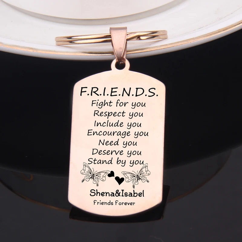 Брелок для ключей FLYANGEL Friends Forever с индивидуальным именем лучший брелок друзей
