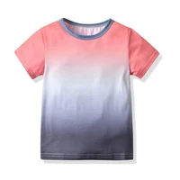 summer boys t shirt tie dye gradient t shirt cotton print hip hop short sleeve tops children streetwear casual kids clothes