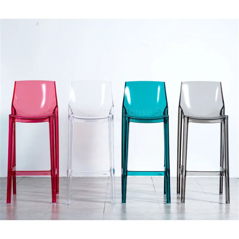 Современные искусственные стулья нордические высокие акриловые барные для кафе