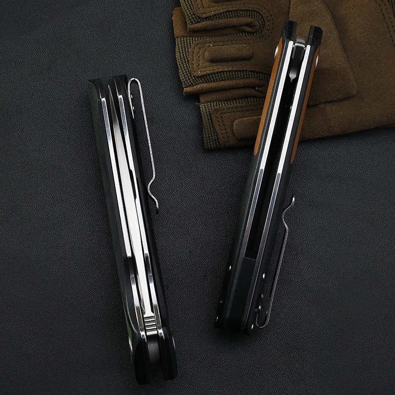 

Petrified fish PF838 folding knife D2 steel outdoor camping hunting hiking EDC tool ball bearing G10 handle Pocket knive