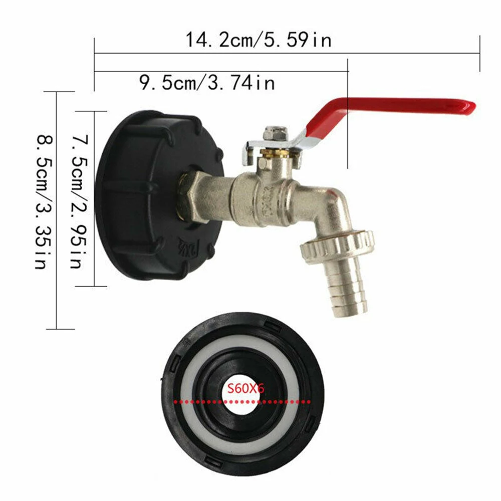 

Metal IBC Tank Adapter Garden Hose Faucet Water Tank Hose Connector Water Connectors Replacement Garden Supplies