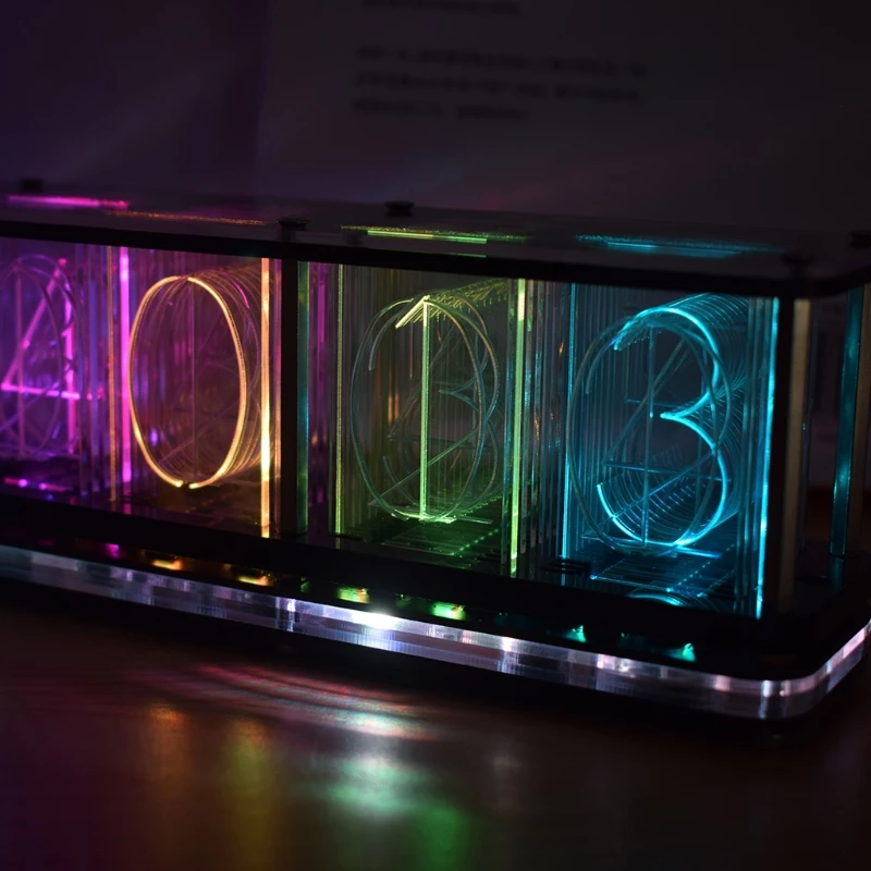 

Imitate Full Color RGB Glow Tube Clock LED Music Spectrum DIY Kits Decor Gift X4YE
