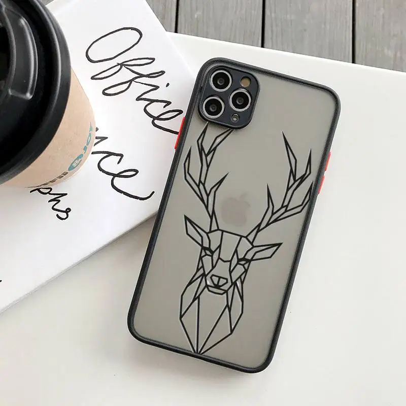 

Art Line Phone Case For IPhone 12 11 Pro Max XR XS Max X SE2 6s 7 8 PlusHard Shockproof Black Case
