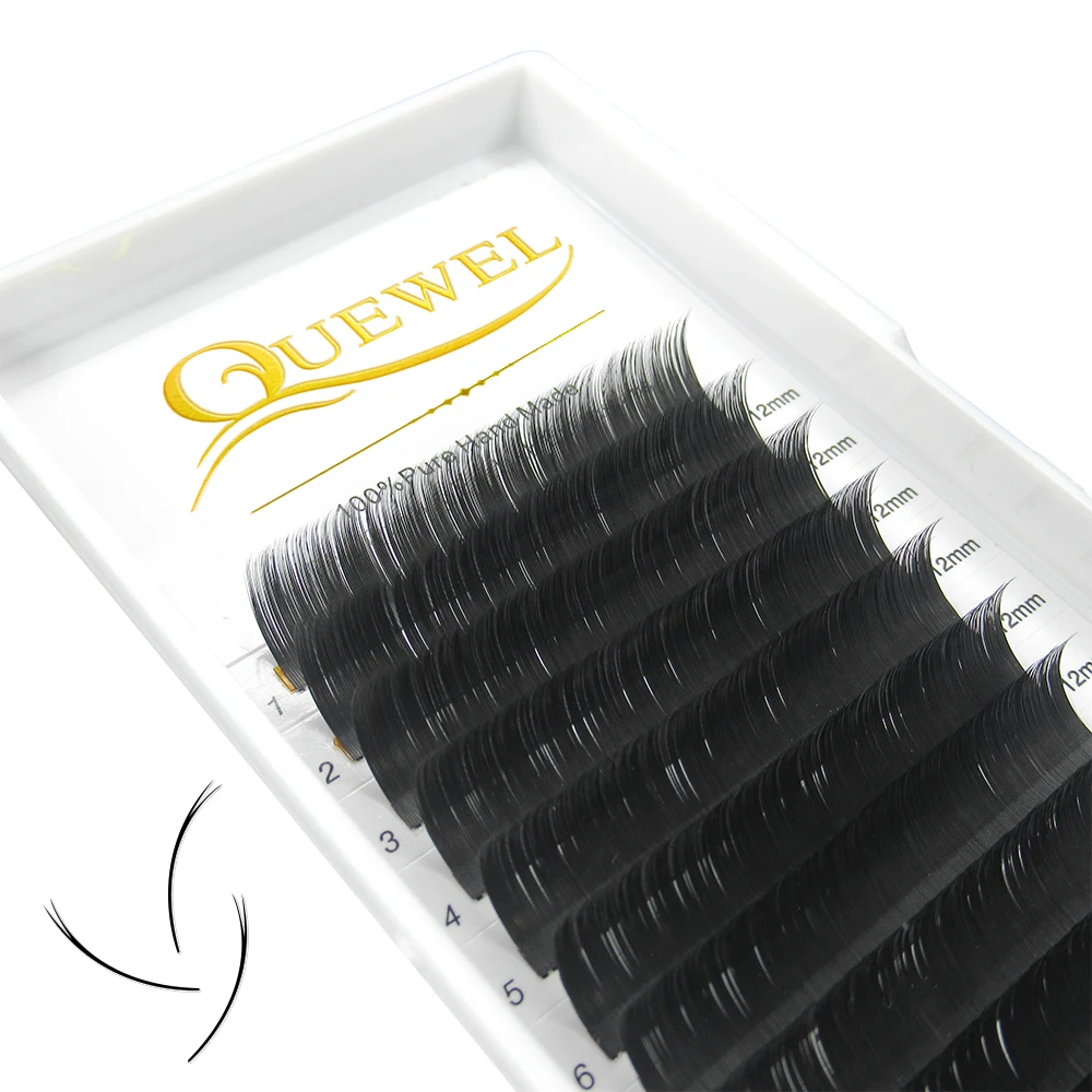 Quewel в виде плоского эллипса наращивание ресниц индивидуальные накладные ресницы