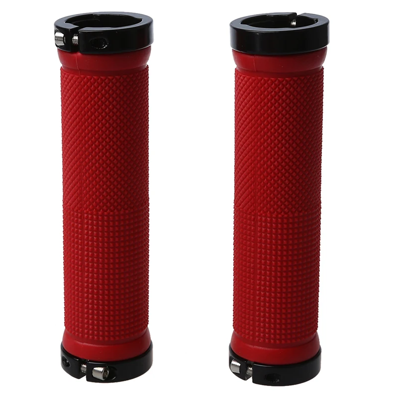 

Double Road Mountain MTB BMx Bike Cycle Bicycle Lock on Locking Handlebar Grips - Red