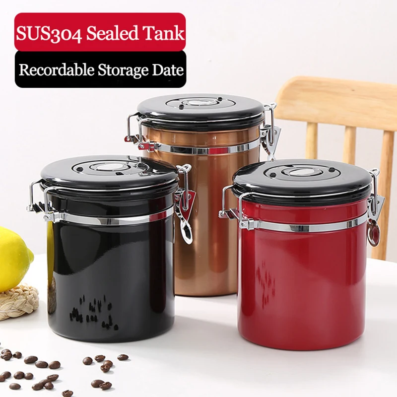 

Large Capacity Multi-purpose Storage Tank Tea Nuts Grain Moisture Proof Storage Box 304 Stainless Steel Coffee Bean Storage Cans