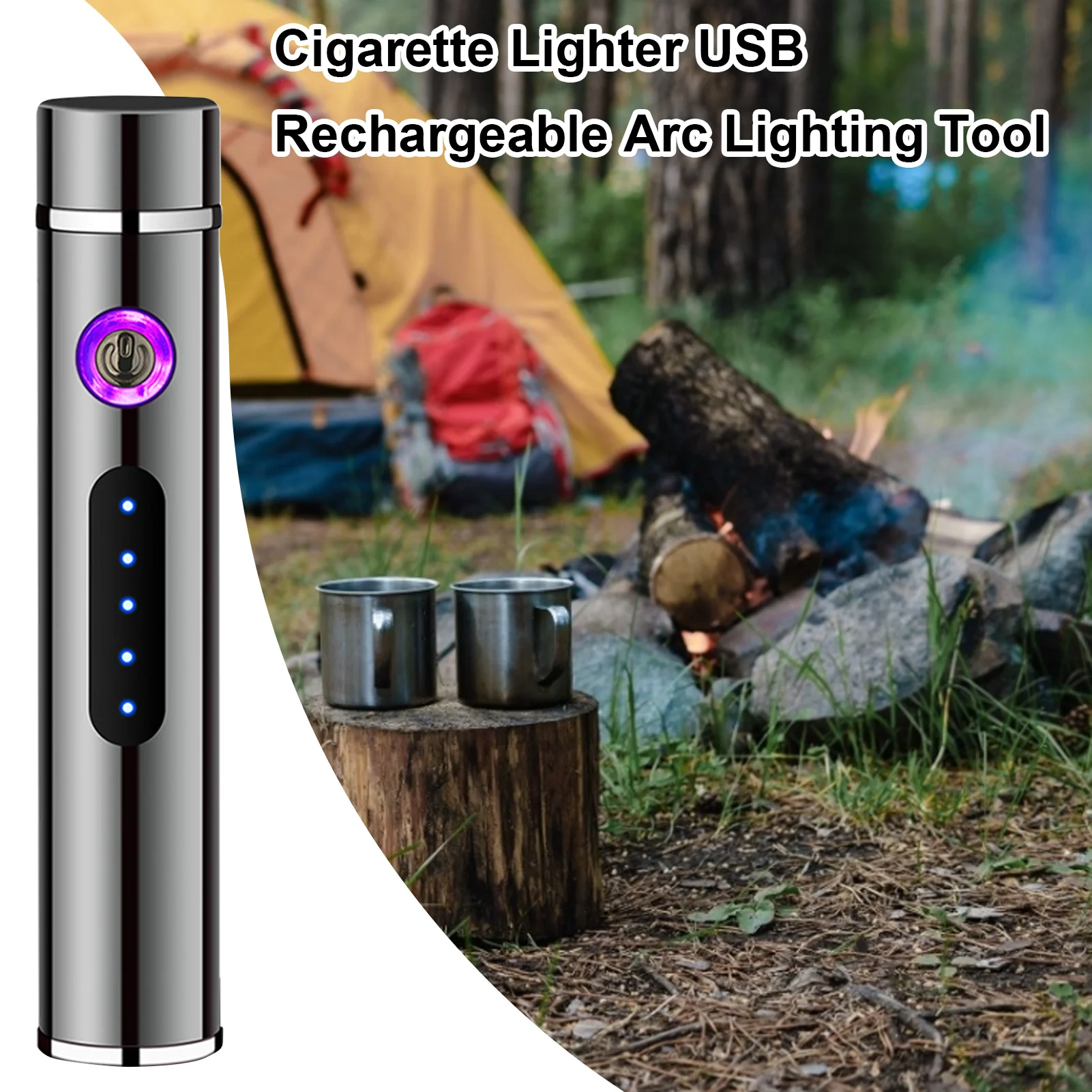 

Electric Dual Arc Lighter USB Rechargeable Windproof Flameless Plasma Lighters For Cigarette Candle Outdoor Lighting