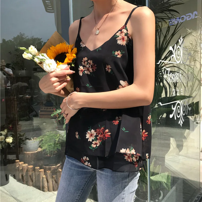 В Корейском стиле Модное шифоновое платье для женщин майки уличная сексуальные